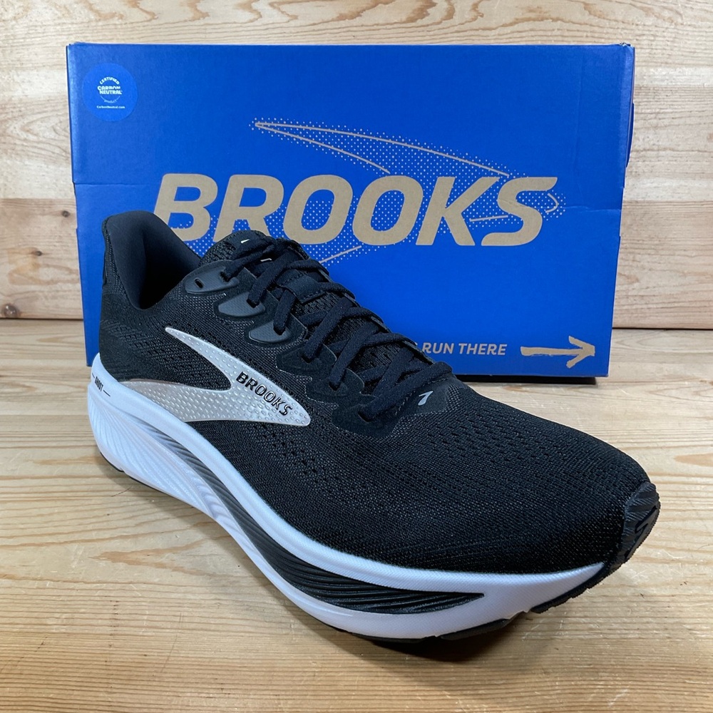 NIB Brooks Ghost 17 Running Walk Shoes Men’s 12.5 D Black White 110442 1D 090